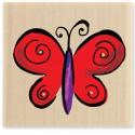 Image of Cutesy Butterfly C1084 Wood Mounted Rubber Stamp