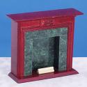 Image of Dollhouse Miniature Mahogany Fireplace