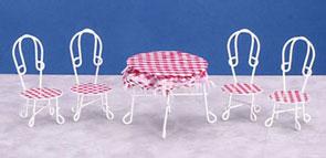 Image of Dollhouse Miniature Soda Fountain Table & Chairs