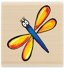 Image of Dazzling Dragonfly C1086 Wood Mounted Rubber Stamp