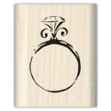 Image of Diamond Ring Wood Mounted Rubber Stamp