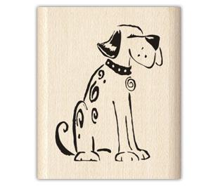 Image of Dog Wood Mounted Rubber Stamp
