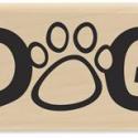 Image of Dog with Paw FR1074 Wood Mounted Rubber Stamp