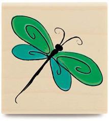 Image of Dragonfly Wood Mounted Rubber Stamp