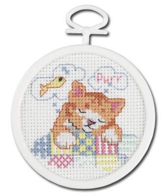 Image of Dreaming Kitty Counted Cross Stitch Kit