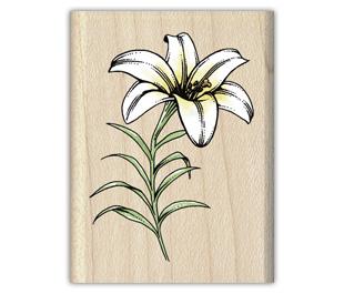 Image of Easter Lily Wood Mounted Rubber Stamp