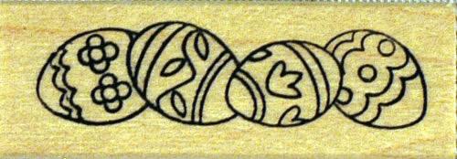 Image of Eggs Border Wood Mounted Rubber Stamp