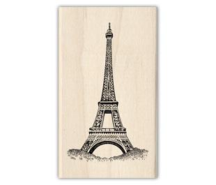 Image of Small Eiffel Tower Wood Mounted Rubber Stamp
