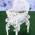 Image of Dollhouse Miniature White Wire Bassinet