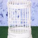 Image of Dollhouse Miniature White Wire Floor Standing Birdcage