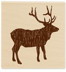 Image of Elk Silhouette G1090 Wood Mounted Rubber Stamp