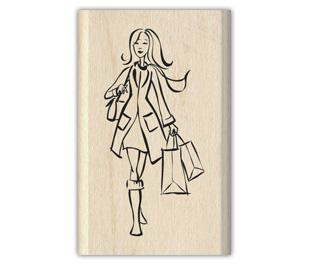 Image of Fall Fashion Wood Mounted Rubber Stamp