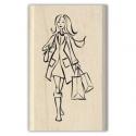 Image of Fall Fashion Wood Mounted Rubber Stamp