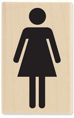 Image of Female Silhouette Wood Mounted Rubber Stamp