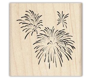 Image of Fireworks Wood Mounted Rubber Stamp 95524