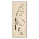 Image of Fising Rod Wood Mounted Rubber Stamp