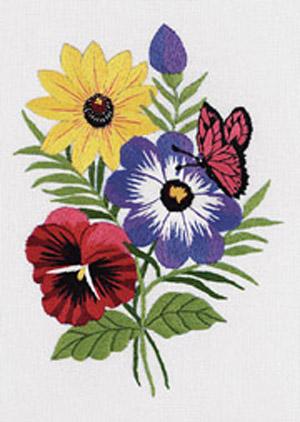 Image of Floral Crewel Embroidery