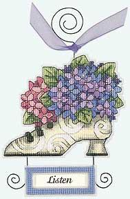 Image of Floral Shoe Counted Cross Stitch Kit 72641