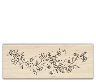 Image of Floral Vine Wood Mounted Rubber Stamp