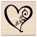 Image of Flourish Heart Wood Mounted Rubber Stamp 97483