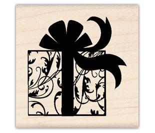 Image of Flourished Gift Wood Mounted Rubber Stamp 97160