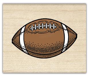 Image of Football Wood Mounted Rubber Stamp