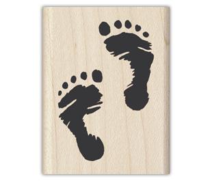 Image of Footprints Wood Mounted Rubber Stamp
