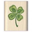 Image of Four Leaf Clover Wood Mounted Rubber Stamp 96294
