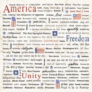 Image of Freedom Words Scrapbook Paper