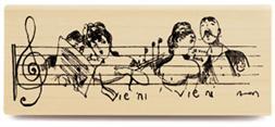 Image of French Chorus Wood Mounted Rubber Stamp