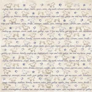 Image of Galloping Horse Words Scrapbook Paper