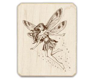 Image of Garden Fairy Wood Mounted Rubber Stamp