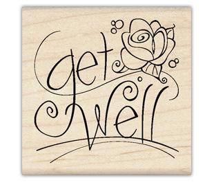 Image of Get Well Wood Mounted Rubber Stamp