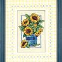 Image of Gingham And Sunflowers Counted Cross Stitch Kit