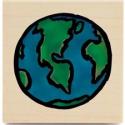 Image of Globe Wood Mounted Rubber Stamp