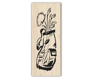 Image of Golf Bag Wood Mounted Rubber Stamp
