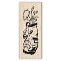 Image of Golf Bag Wood Mounted Rubber Stamp