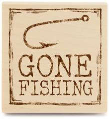 Image of Gone Fishing Wood Mounted Rubber Stamp