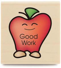 Image of Good Work Wood Mounted Rubber Stamp
