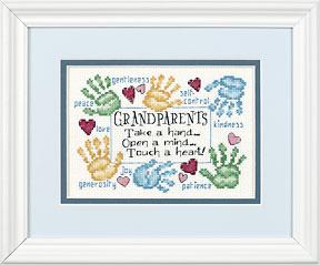 Image of Grandparents Touch a Heart Cross Stitch Kit 65011