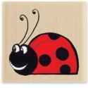 Image of Grinning Lady Bug C1085 Wood Mounted Rubber Stamp