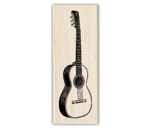 Image of Guitar Wood Mounted Rubber Stamp
