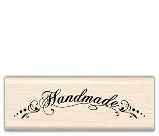 Image of Handmade Banner Wood Mounted Rubber Stamp 98067