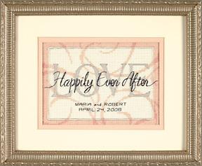 Image of Happily Ever After Wedding Record Cross Stitch Kit 65045