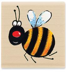 Image of Happy Bee C1081 Wood Mounted Rubber Stamp