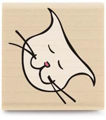 Image of Happy Kitty C1026 Wood Mounted Rubber Stamp