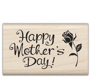 Image of Happy Mother's Day Wood Mounted Rubber Stamp