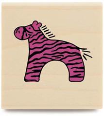 Image of Happy Zebra Wood Mounted Rubber Stamp