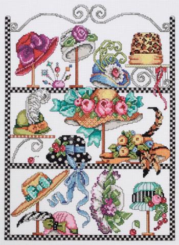 Image of Hat Collage Counted Cross Stitch Kit