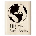 Image of Hi, I'm New Here Wood Mounted Rubber Stamp 97883